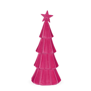 Fuchsia Flocked Tree - 40cm - My Christmas