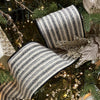 Fuzzy Ticking Stripe Ribbon - My Christmas