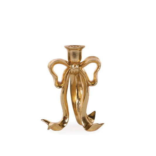 Gilded Bow Candle Holder - 19cm - My Christmas