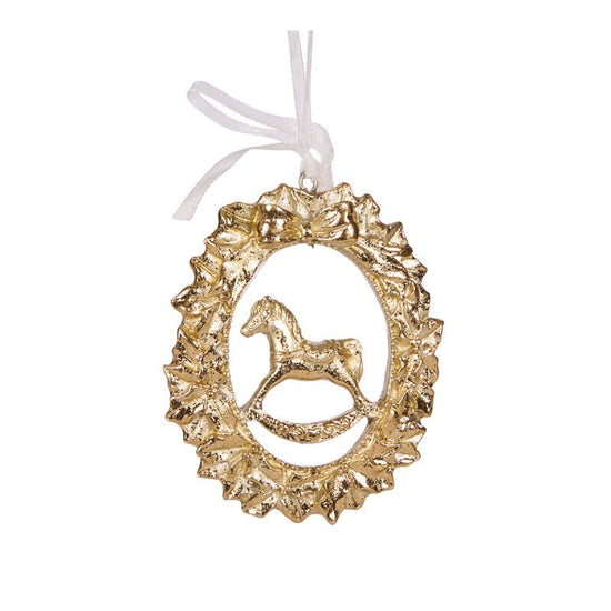 Gilded Rocking Horse Hanging Ornament - My Christmas