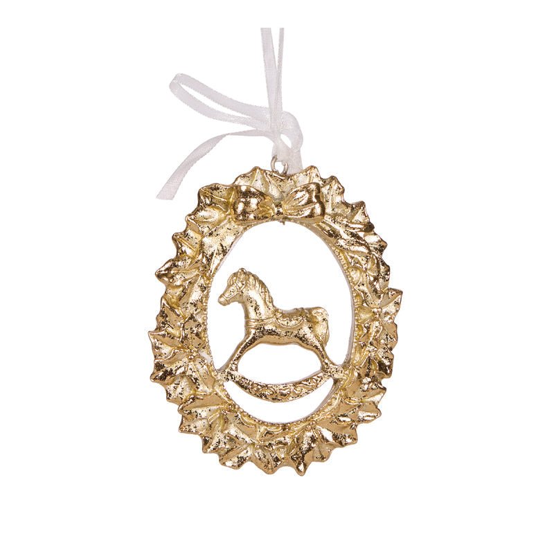 Gilded Rocking Horse Hanging Ornament - My Christmas