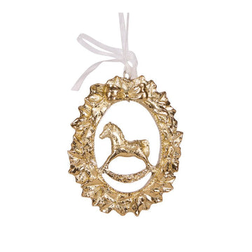 Gilded Rocking Horse Hanging Ornament - My Christmas