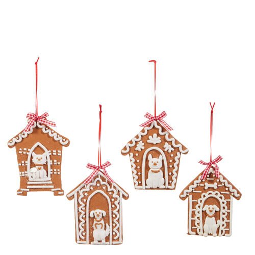 Gingerbread Doghouse Ornament - Assorted - My Christmas