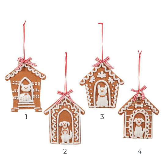 Gingerbread Doghouse Ornament - Assorted - My Christmas