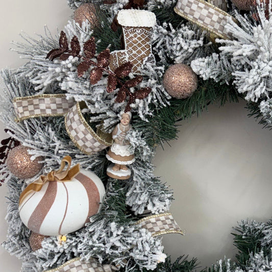 Gingerbread Frost Wreath - 60cm - My Christmas
