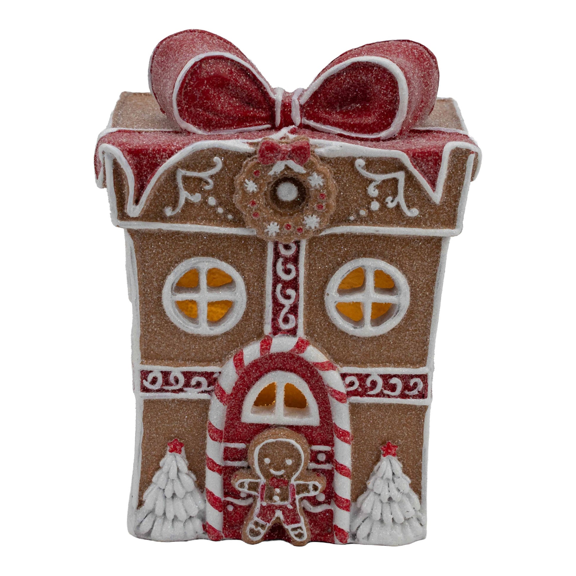 Gingerbread LED Gift Box House - 15cm - My Christmas