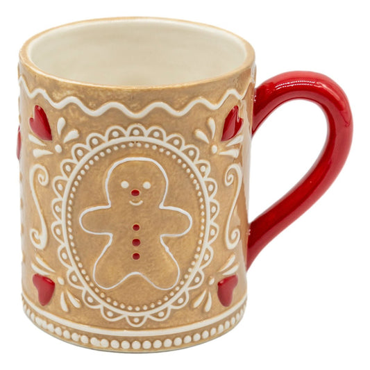 Gingerbread Mug with Red Accents - My Christmas