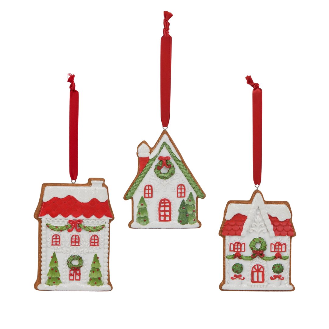 Gingerbread Red House Ornament - My Christmas