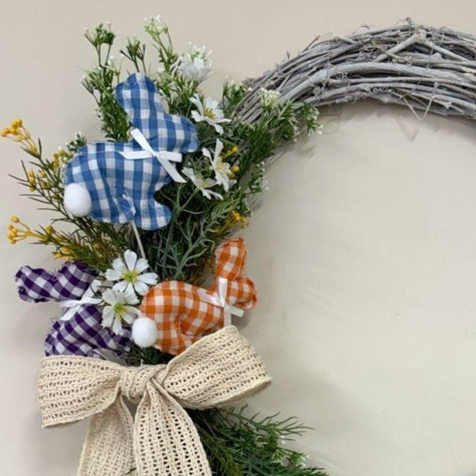 Gingham Bunny Wreath - My Christmas