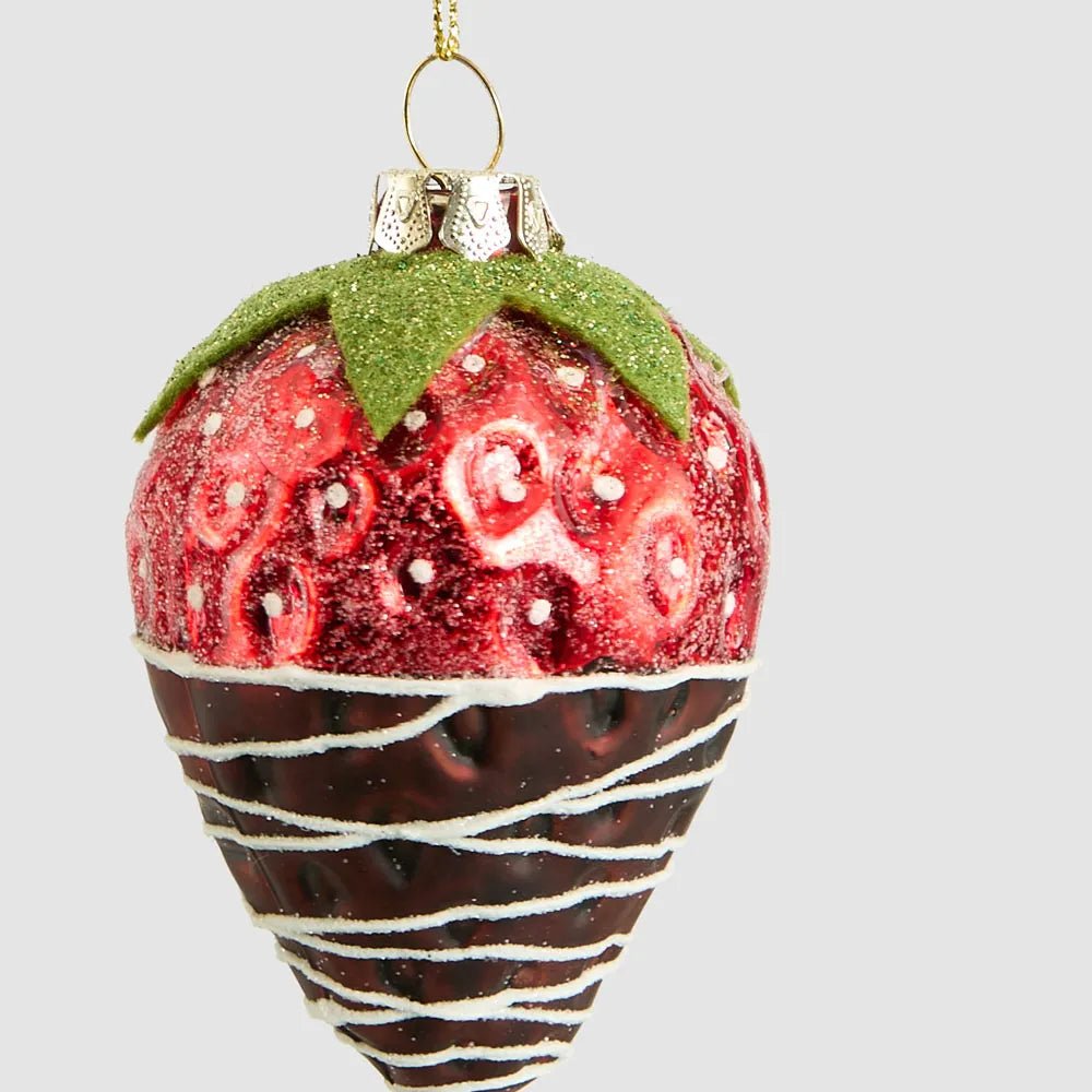 Glass Dipped Strawberry Ornament - My Christmas