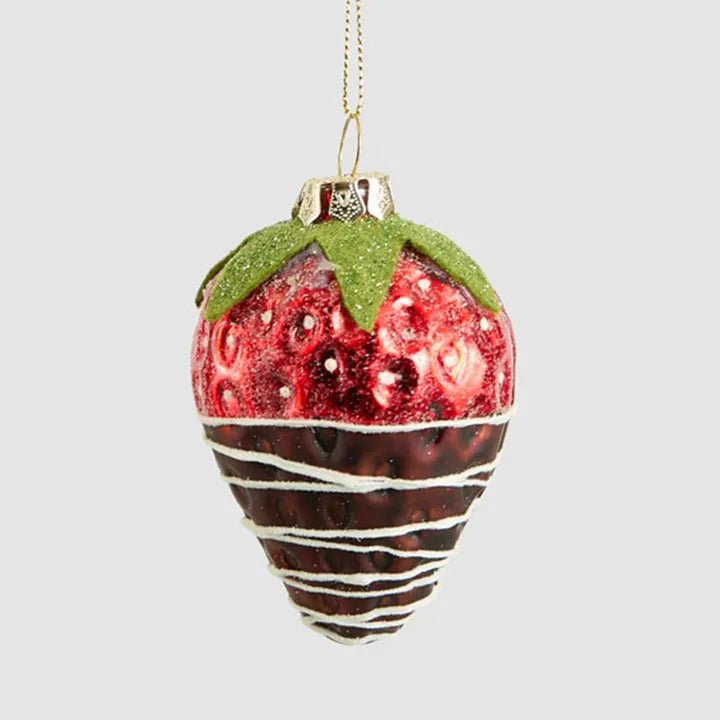 Glass Dipped Strawberry Ornament - My Christmas