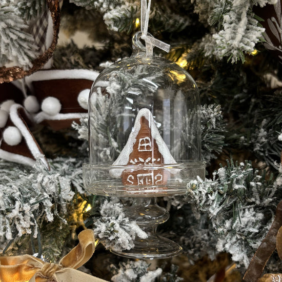 Glass Gingerbread Cloche Ornament - My Christmas
