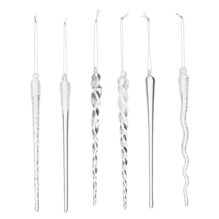 Glass Icicle Drops - Large - Pack of 6 - My Christmas