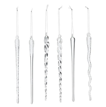 Glass Icicle Drops - Large - Pack of 6 - My Christmas