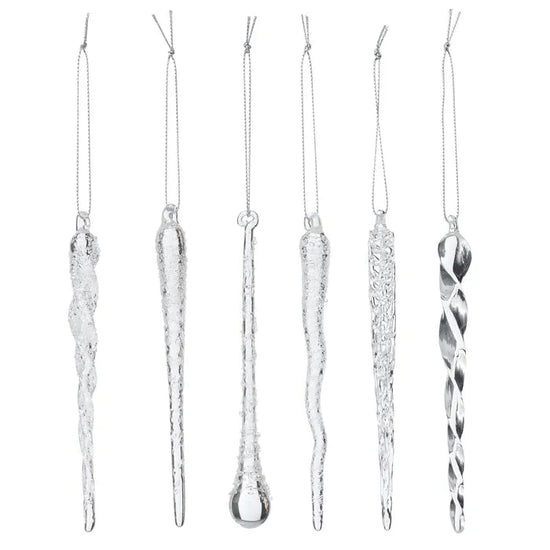 Glass Icicle Drops - Small - Pack of 6 - My Christmas