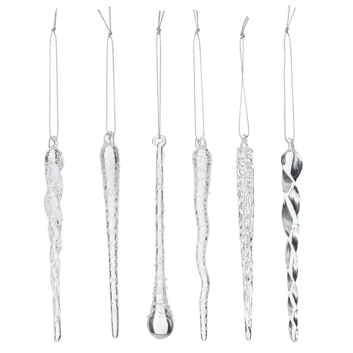 Glass Icicle Drops - Small - Pack of 6 - My Christmas