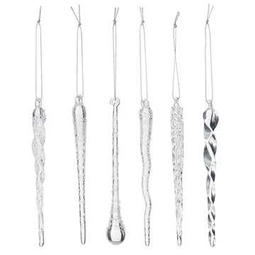 Glass Icicle Drops - Small - Pack of 6 - My Christmas