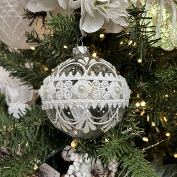 Glass Lace Ornament - 8cm - My Christmas