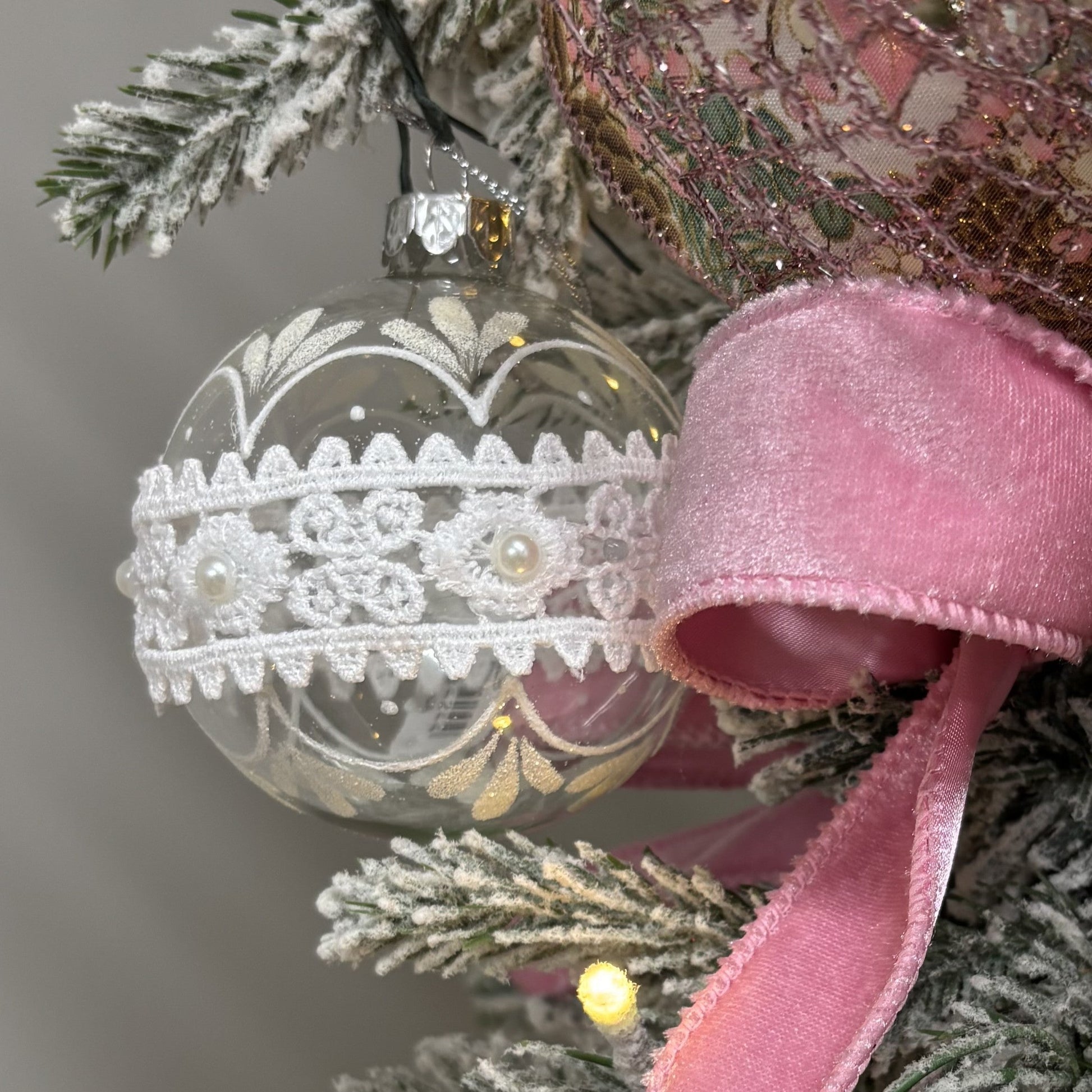 Glass Lace Ornament - 8cm - My Christmas