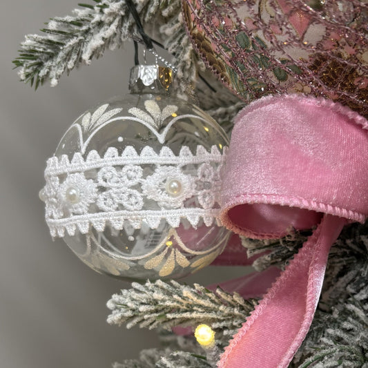 Glass Lace Ornament - 8cm - My Christmas