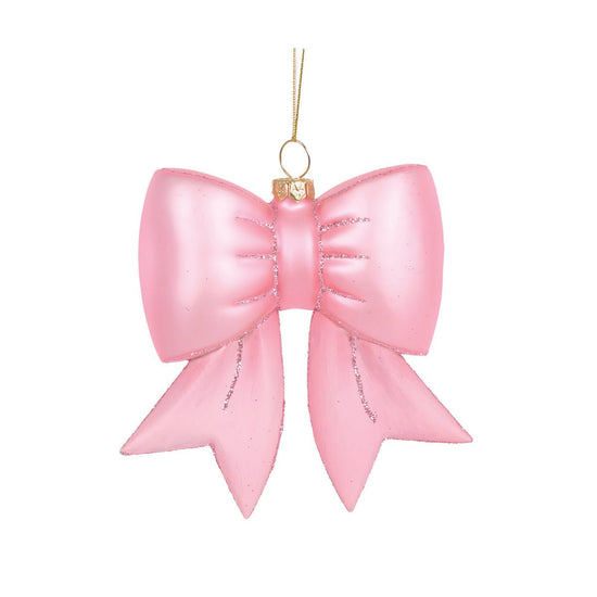 Glass Pink Bow Ornament - My Christmas