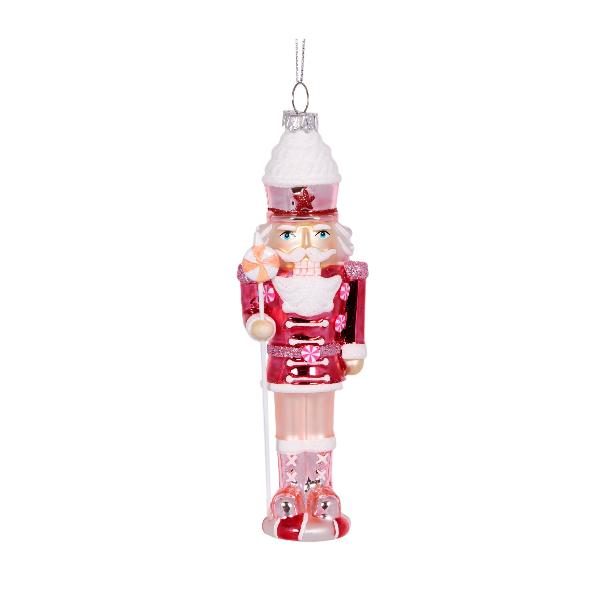 Glass Pink Nutcracker Ornament - My Christmas