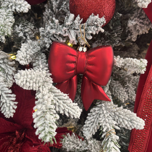 Glass Red Bow Ornament - My Christmas