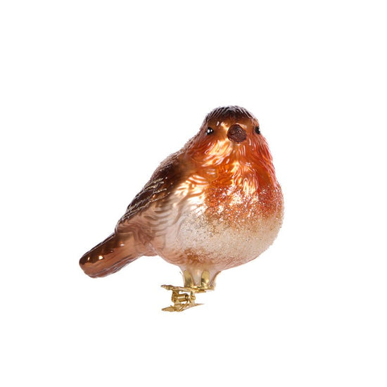 Glass Robin Clip Ornament - My Christmas