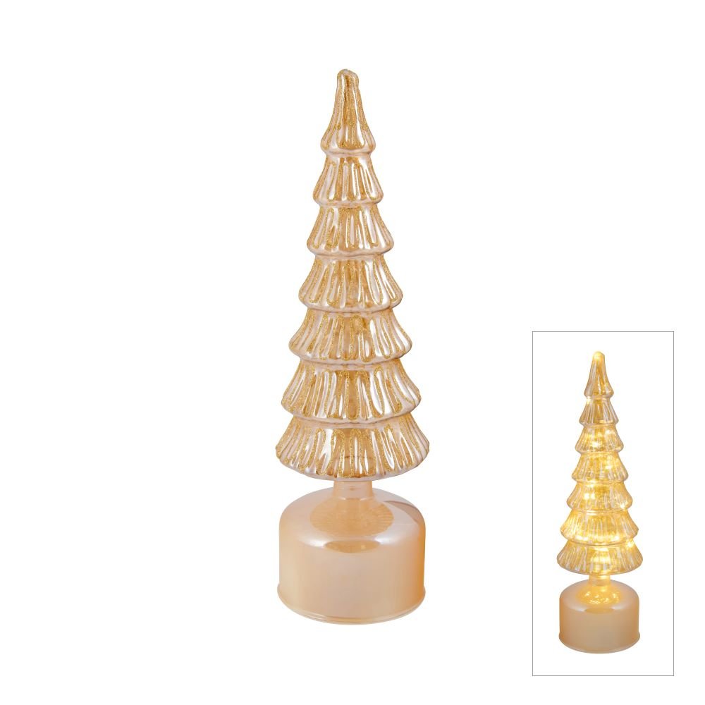 Glass Rotating Led Tree Gold - My Christmas