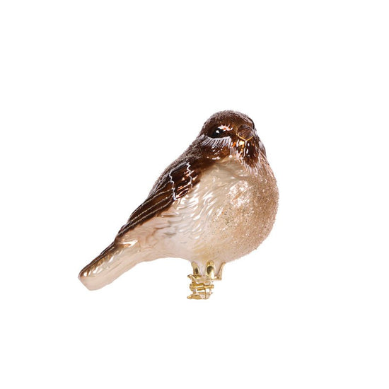 Glass Sparrow Clip Ornament - My Christmas