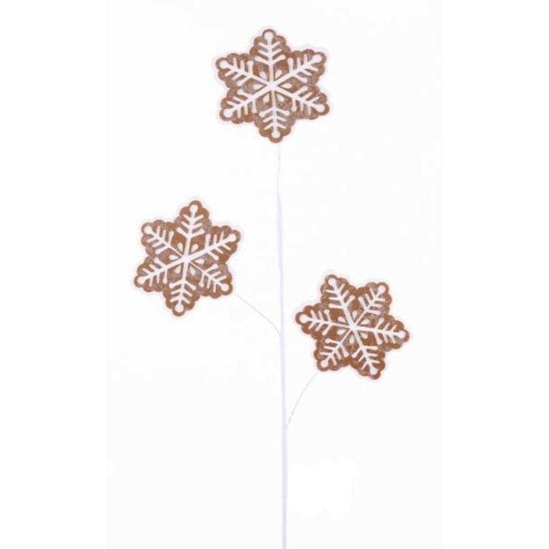 Glitter Gingerbread Snowflake House Spray - My Christmas