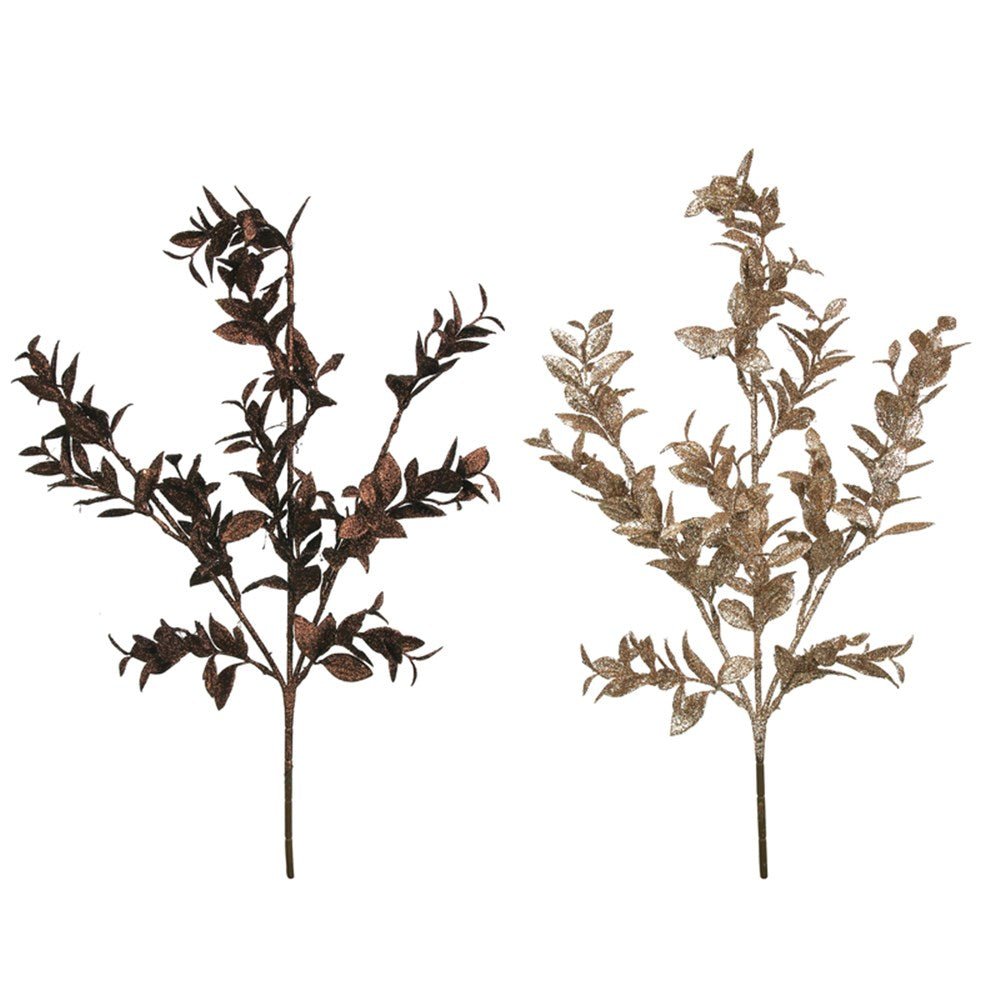 Glitter Leaf Pick- Assorted - My Christmas