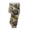 Gold and Black Music Note Ribbon - My Christmas