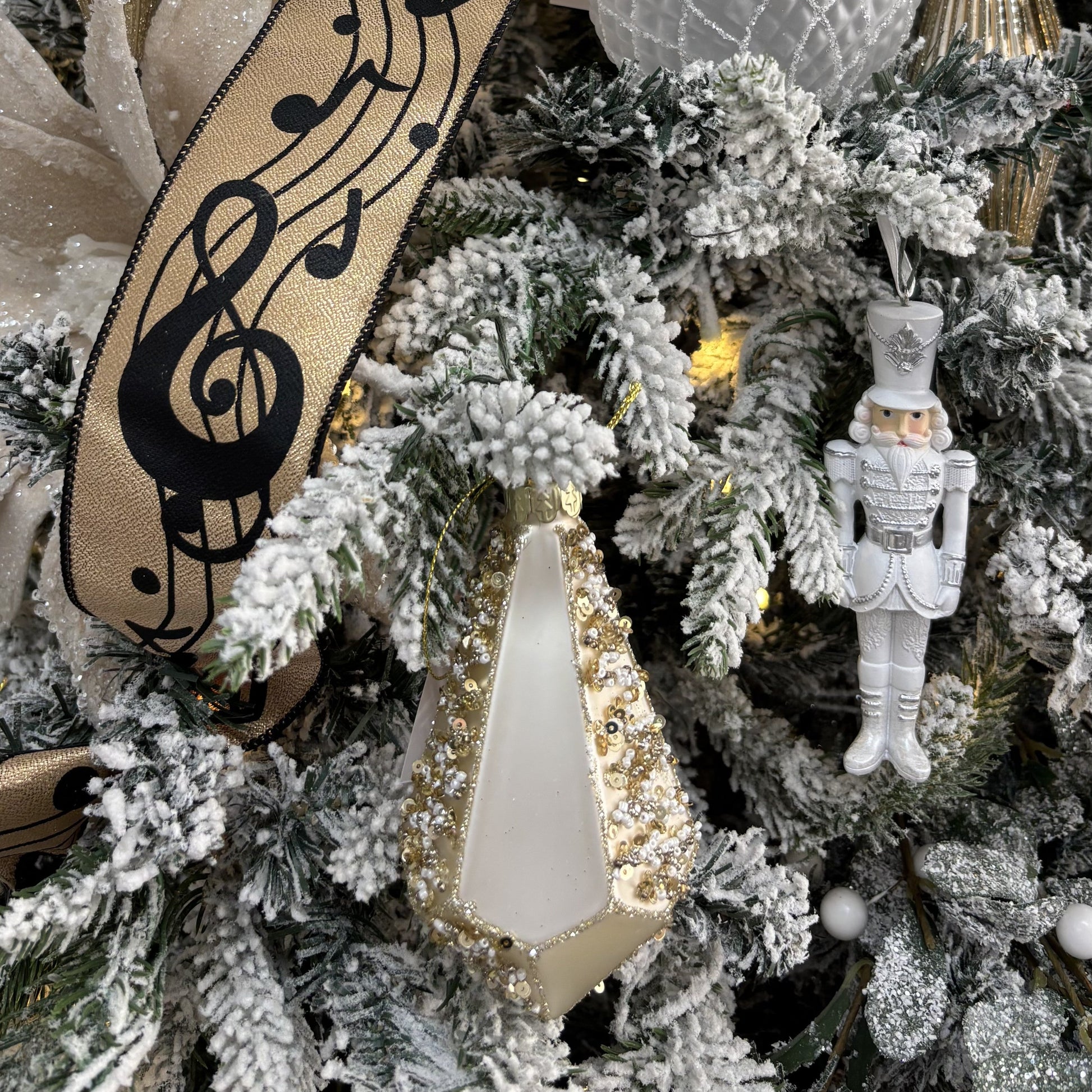 Gold and Black Music Note Ribbon - My Christmas