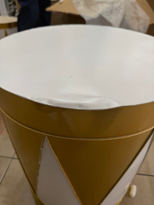 Gold and White Harlequin Drums - Set of 3 - Seconds - My Christmas