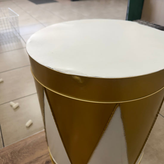 Gold and White Harlequin Drums - Set of 3 - Seconds - My Christmas