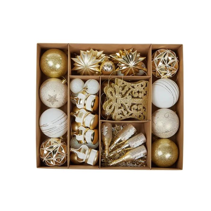 Gold and White Ornament Box - Set of 70 - My Christmas