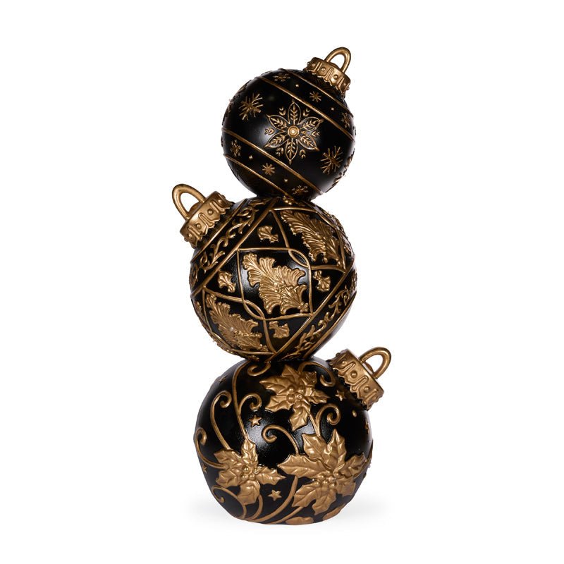 Gold Black Snowflake Bauble Stack - 92cm - My Christmas