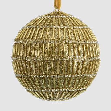 Gold Bugle Bead Bauble - My Christmas