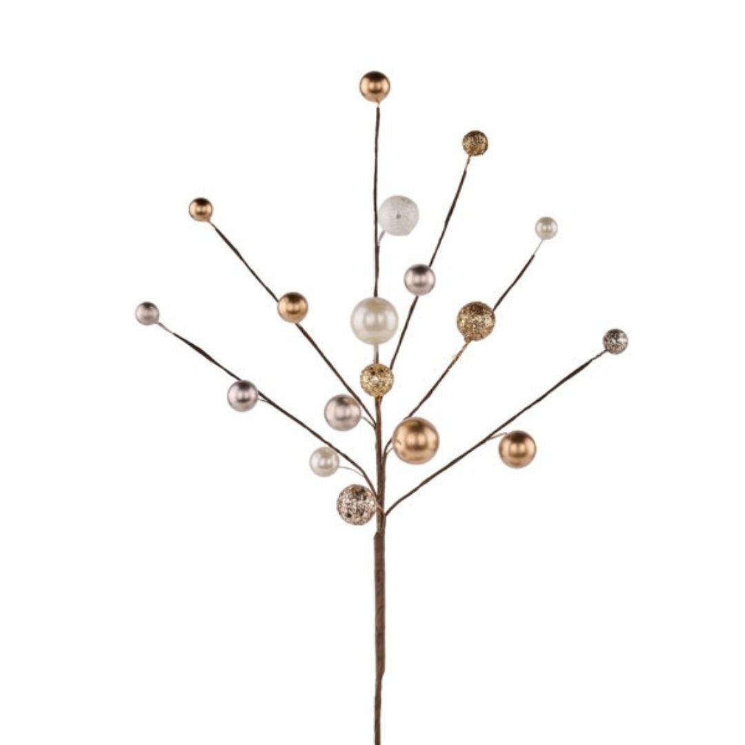 Gold, Champagne and White Ball Spray - My Christmas