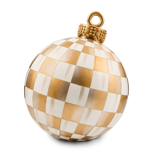 Gold Check Large Tabletop Ornament - My Christmas