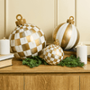 Gold Check Large Tabletop Ornament - My Christmas