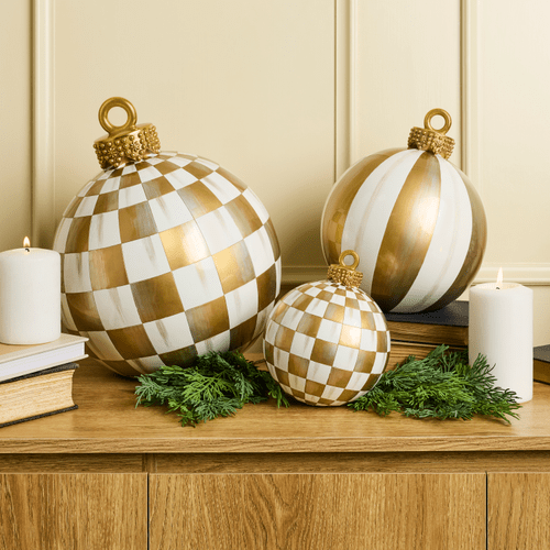 Gold Check Small Tabletop Ornament - My Christmas