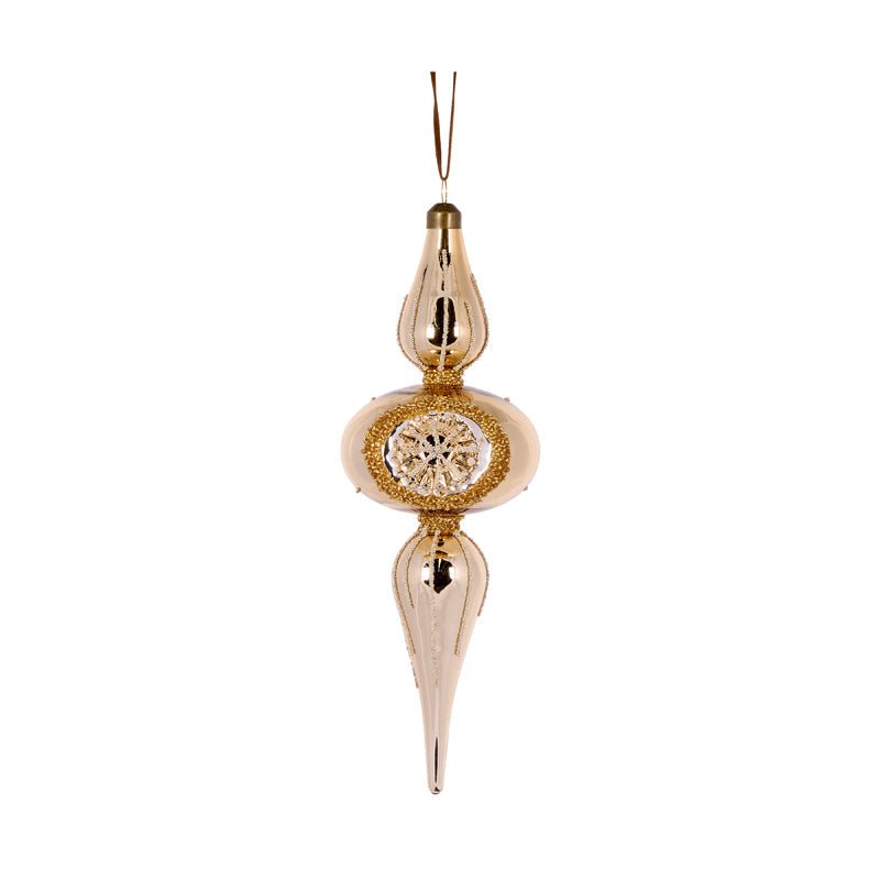 Gold Diamond Reflector Finial - My Christmas