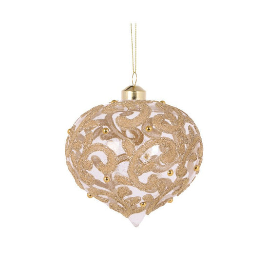 Gold Elaborate Swirl Onion Bauble - My Christmas