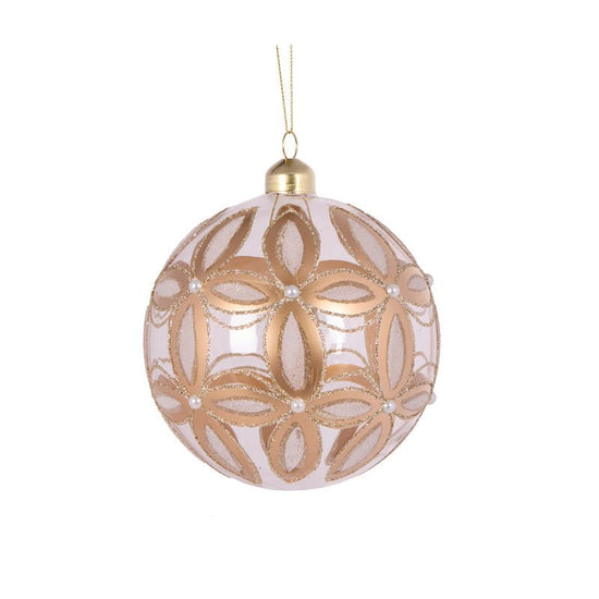 Gold Embossed Fleur Bauble - My Christmas