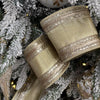 Gold Faux Metallic Dupion with Sequin Side Trim Ribbon - My Christmas