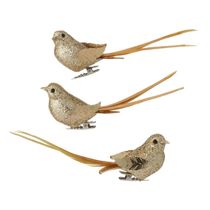 Gold Feather Swallow Clip - Pack of 3 - My Christmas