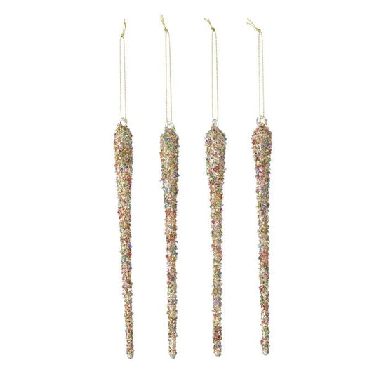Gold Glass Icicle Drops - Pack of 4 - My Christmas