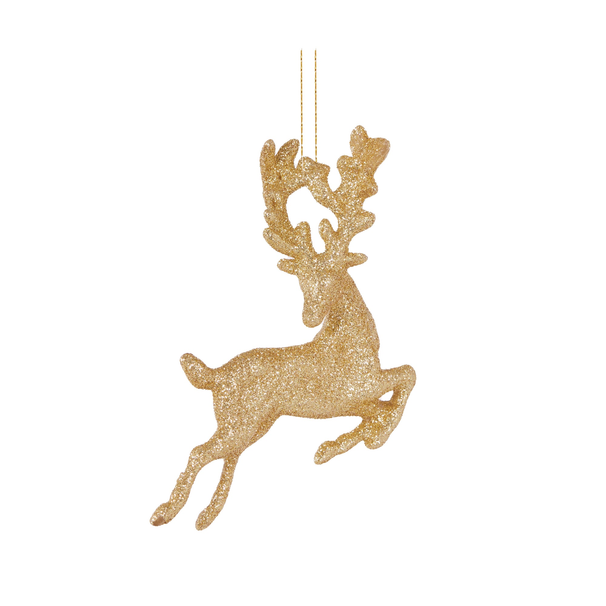 Gold Glitter Reindeer Ornament - My Christmas